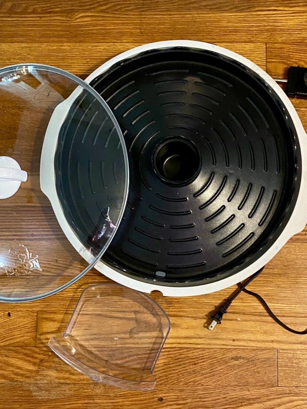 George Foreman Fusion Indoor Electric Grill GR70WHT, Glass Lid, Tested